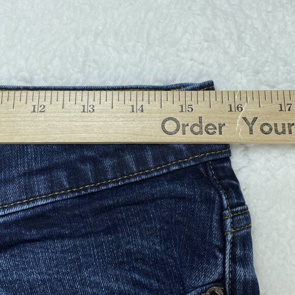 J Crew Jeans Mens Sz 32 Blue Flex Stretch Mid Rise Skinny Leg Dark Wash 31x29 - Picture 6 of 14